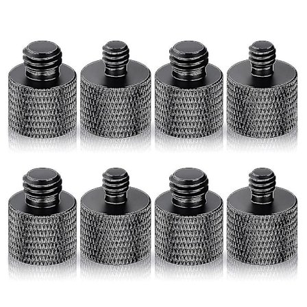 8 stk. mikrofon 1/4 han til 3/8 hun og 3/8 han til 1/4 hun kameraskrueadapter til kamera T
