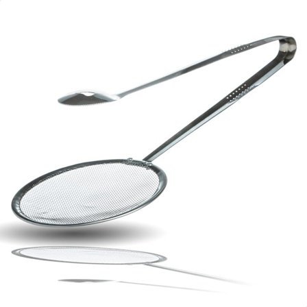 Donut-tång, fritösslev, skimmer, skimmer, hålslev, slev för munkar, gnocchi - rostfritt stål