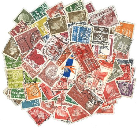 Danmark - Frimærkepakke - 100 forskellige stemplede frimærker