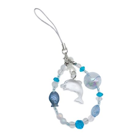 Fargerikt akrylperle-nøkkelkjede, sjødyr-anheng, nøkkelring, delfin-/karpeformet veskeanheng, kameratilbehør