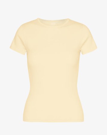 Organic Rib T-Shirt - Soft Yellow - Female - XS
