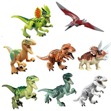 8 Stykker Jurassic World Dinosaur Tyrannosaurus Rex Figur Byggelegetøj Blokke Bedste Børnegaver