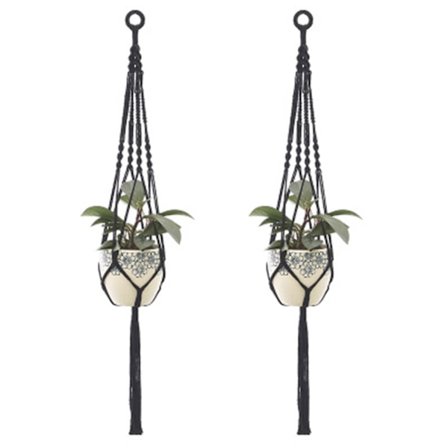 2 stk Macrame plante henger hengende planter kurv, stil 4
