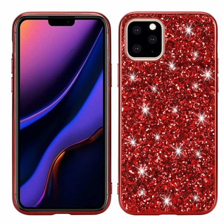 iPhone 11 PRO Skal Glitter Röd