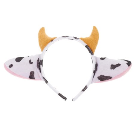 Pyntet pannebånd med kuører Tiara ku kostyme ku øre hode