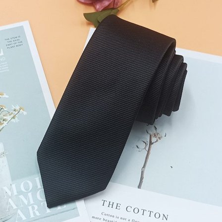 Svart slips för män 6CM smal