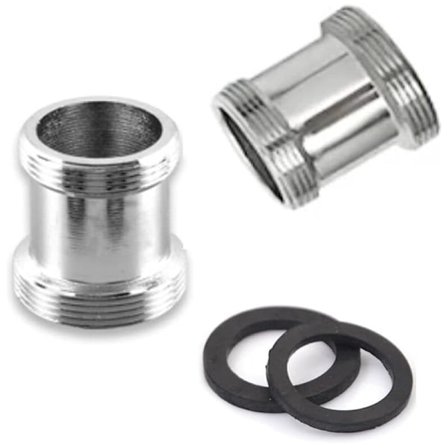 Pakke med messingkranadapter, 22 mm NPT hann-gjenge, kranlufterkobling for vaskekran, vannrenseradapter (M22 – M22)