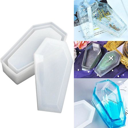 Diy Silikon Vampyrer Kista Form Med Lock Smycken Förvaring Gjutning Harts Form