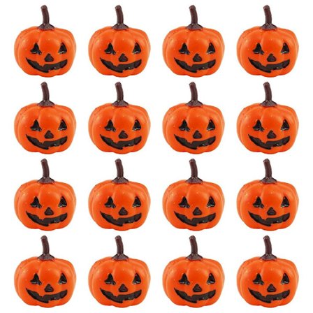 16 stk Halloween Miniatyr Gresskar Figurer Mini Skum Gresskar Modell Ornament