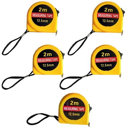 5 stk. 2M Mini Målebånd Stålmateriale