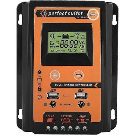 Aurinkosäätimelle 30A Aurinkolataussäädin LCD-näytöllä, kaksoispaneelinen akun säädin (30A)