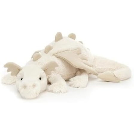 Jellycat Valkoinen Lohikäärme Pehmolelu, Suuri 49,5 cm, Myyttinen Pehmolelu, Klassinen Lahja Lapsille valkoinen 50cm