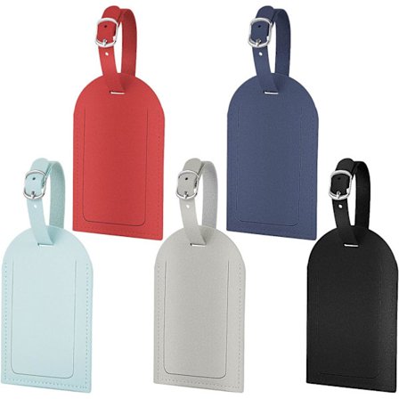 5-pack Resväska Etikett Adressetikett PU Läder Bagageetikett A,ZQKLA