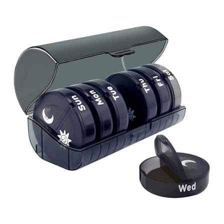 Mini 7-dages pilleholder 2 gange om dagen opbevaringsrejseetui