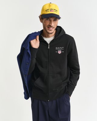 GANT - Hettegenser med glidelås til herre black