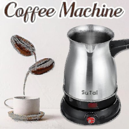 Sokany Elektrisk Kaffebryggare Kanna Mjölk Grekisk Turkisk Espresso Perkolator 800ml LÅNG