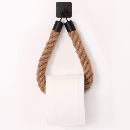 WC-paperiteline, hamppuköysipyyheteline kylpyhuoneeseen ja sarjaan