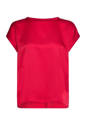 Viellette S/S Satin Top - Noos Vila Red