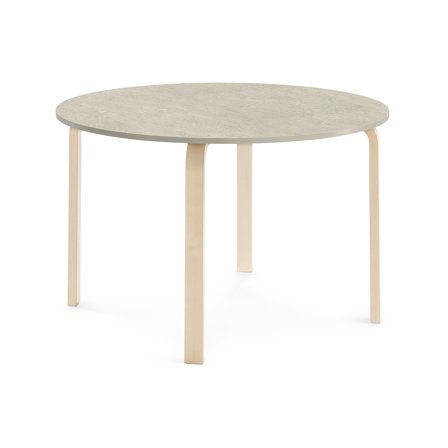 Tisch ELTON, Ø 1200x710 mm, Linoleum grau, Birke