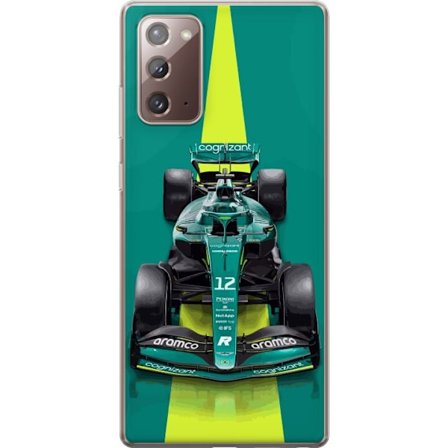Yhteensopiva Puhelinkuori Samsung Samsung Galaxy Note20 Aston Martinin Formula 1 -auto vihreässä kilpailumuotoilussa, jossa on moderni studiosentunt