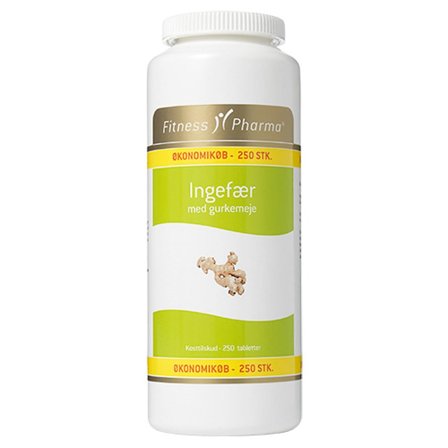 Fitness Pharma Ingefær m/gurkemeje 250 tabl., Helse & Madvarer, Ingredienser, Ingefær