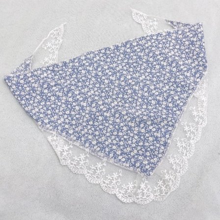 Blomma Spets Triangel Scarf Spets Pannband BLÅ