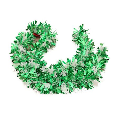 Cederguirlande Sølv Jul Farvede Striber Juledekorationer Juletræsdekorationer Juledekorationer