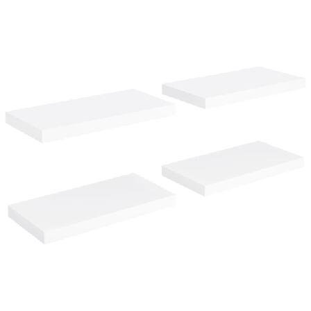 Vidaxl Svävande Vägghyllor 4 St Vit 50x23x3,8 Cm Mdf Vit