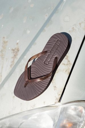 Sleepers Tapered Platform Transparent Brown flip flop 38