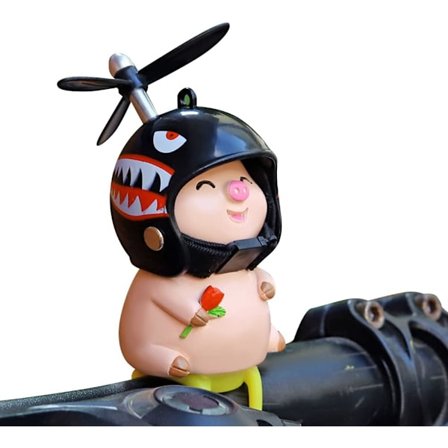 Sykkeldekorasjon med gris, Bilpynt Søt Lykkegris med Hjelm DXGHC