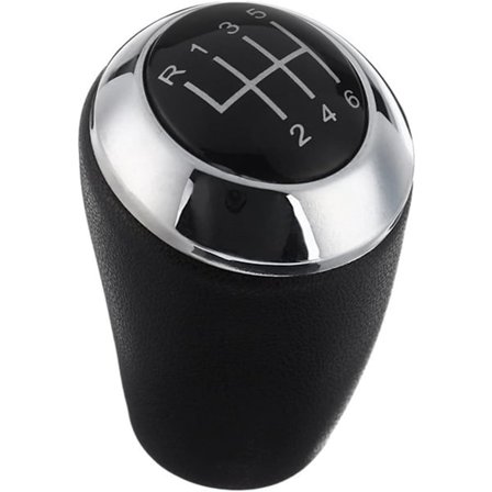 Sopii 6-vaihteiseen nahkaiseen vaihdekepin nuppiin, kromi, Mazda 3 BK BL CW 6, 5, 3-sarja CX-7 MX-5