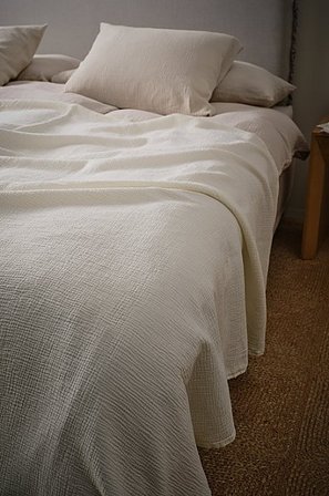 Jotex - Tagesdecke Aus Musselin Naturweiß - AMILIA - Kaufe Tagesdecken bei Jotex