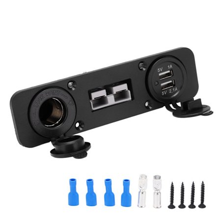 Auton tupakansytytin pistorasia Kaksois-USB-paneelilaturi uppoasennus 12-24V moottoripyörille jahdeille veneille