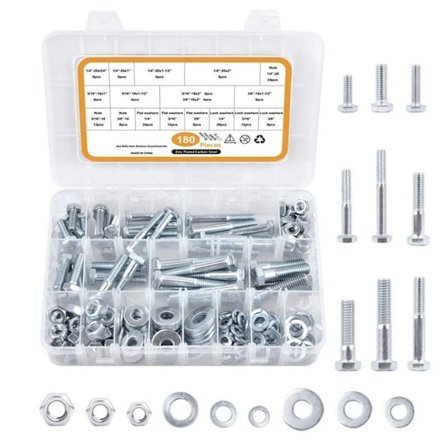 180 st sexkantsbultar och muttrar Kit Skruvar Bultar och muttrar Brickor Kit