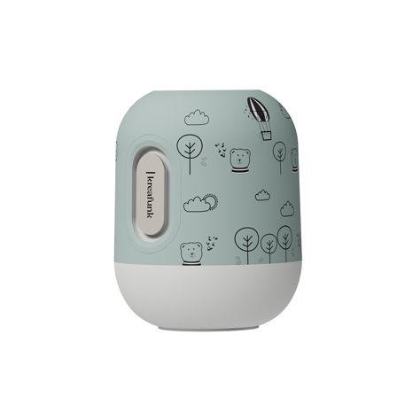 Kreafunk - Glowie - Kinderlampe und Lautsprecher, Dusty Green, Schlafgeräuschfunktion, Dimmbares Licht