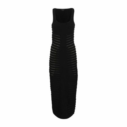 Balmain, Sleeveless Dress Zwart, Dames, Maat:M