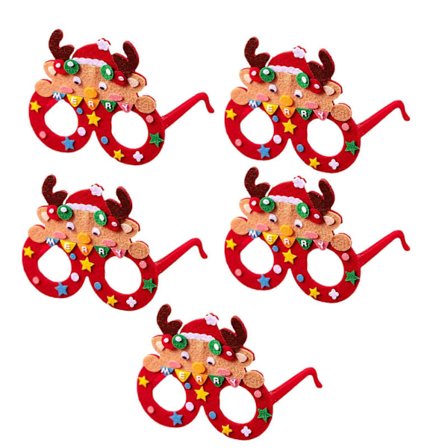 Julefest Brilleinnfatninger Sett med 5 Nye Tegneserie Brilleinnfatninger Sett for Barn og Voksne[HK]