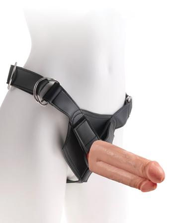 Two Cocks One Hole Strap-On 17.8cm - Flesh - Vuxen.se - Vibrerande, strapless & standars strap-ons