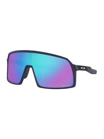 Oakley Sunglasses made of plastic in matte navy with lens made of polycarbonate in prizm sapphire