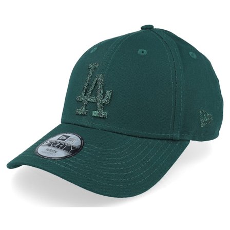 New Era - MLB Green adjustable Czapka Z Daszkiem - Kids Los Angeles Dodgers Metallic 9FORTY Dark Green Adjustable @ Hatstore