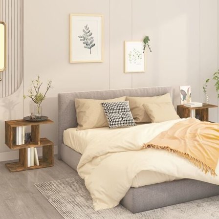 vidaXL Sängbord 2 st rökfärgad ek 50x30x51,5 cm konstruerat trä