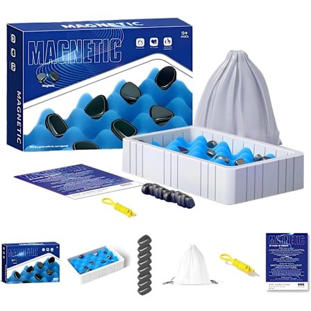 Magnetiskt Schackspel - Magnetiskt Brädspel - Roligt Magnetiskt Brädspel - Pusselstrategispel - Julgåva till Barn