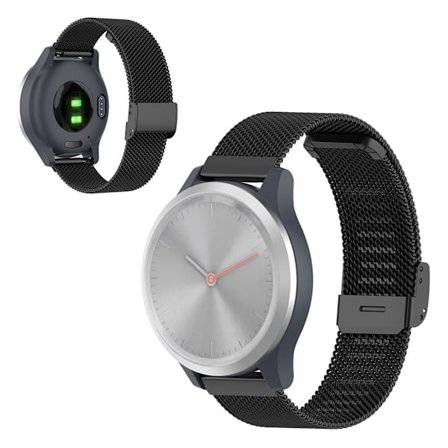 Garmin Vivomove 3s / Vivoactive 4S rustfrit stål urrem - Sort