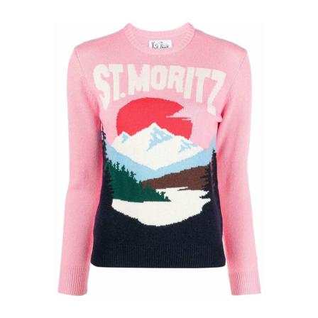 Saint Barth Round-neck Strik Pink, Dame Striktrøjer