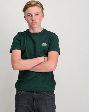 GANT GRAPHIC SS T-SHIRT Groen T-shirts Jongens - Kids Brand Store