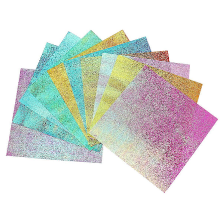 50 stk. Iridescent Papir Firkantet Skinnende Folde Papir DIY Håndværk Papir til Papirkraner Papirklip (15 cm, 10 Farver)