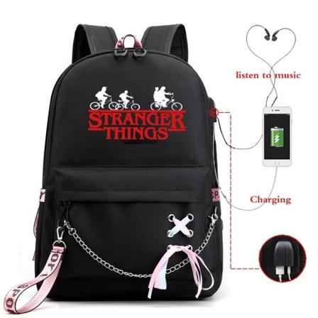Stranger Things Ryggsäck Väska Svart Svart G