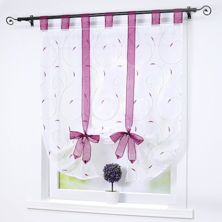 Roomalainen verho kiristysnarulla LxK60x140cm valkoinen, 1kpl