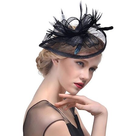 Elegant Fascinator Hat for Kvinner Brudefjær Hårklips Royal Ascot