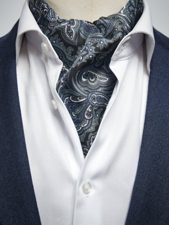 John Henric Men's Zwarte Ascot Paisley Size Onesize